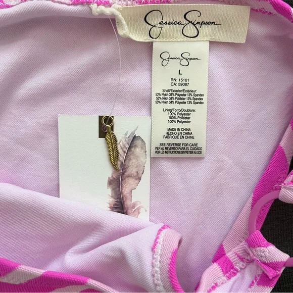 Jessica Simpson women’s electric pink zebra print two piece bikini - Picture 5 of 5